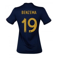 Fotballdrakt Dame Frankrike Karim Benzema #19 Hjemmedrakt VM 2022 Kortermet